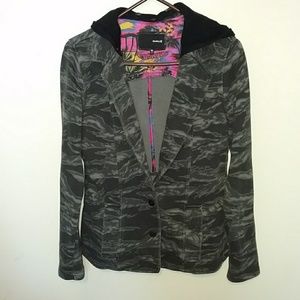 Partial Camo Hurley Coat with Removable Hood